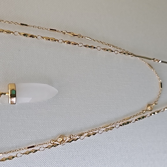 Stella and Dot Aria Pendant necklace - white crystal muli chain - Picture 7 of 7